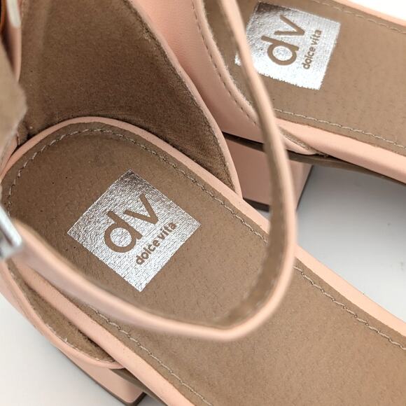 DV Dolce Vita Girls Braided Heeled Ankle Strap Sandals Pink Size US5 EU38 - Picture 11 of 11